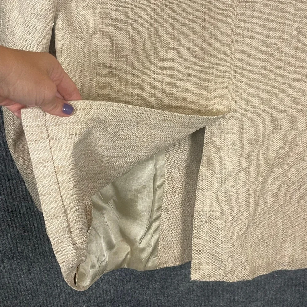 Culwell & Son Blazer Mens 42 Cream Nubby Weave Vintage Tailored USA Sport Coat